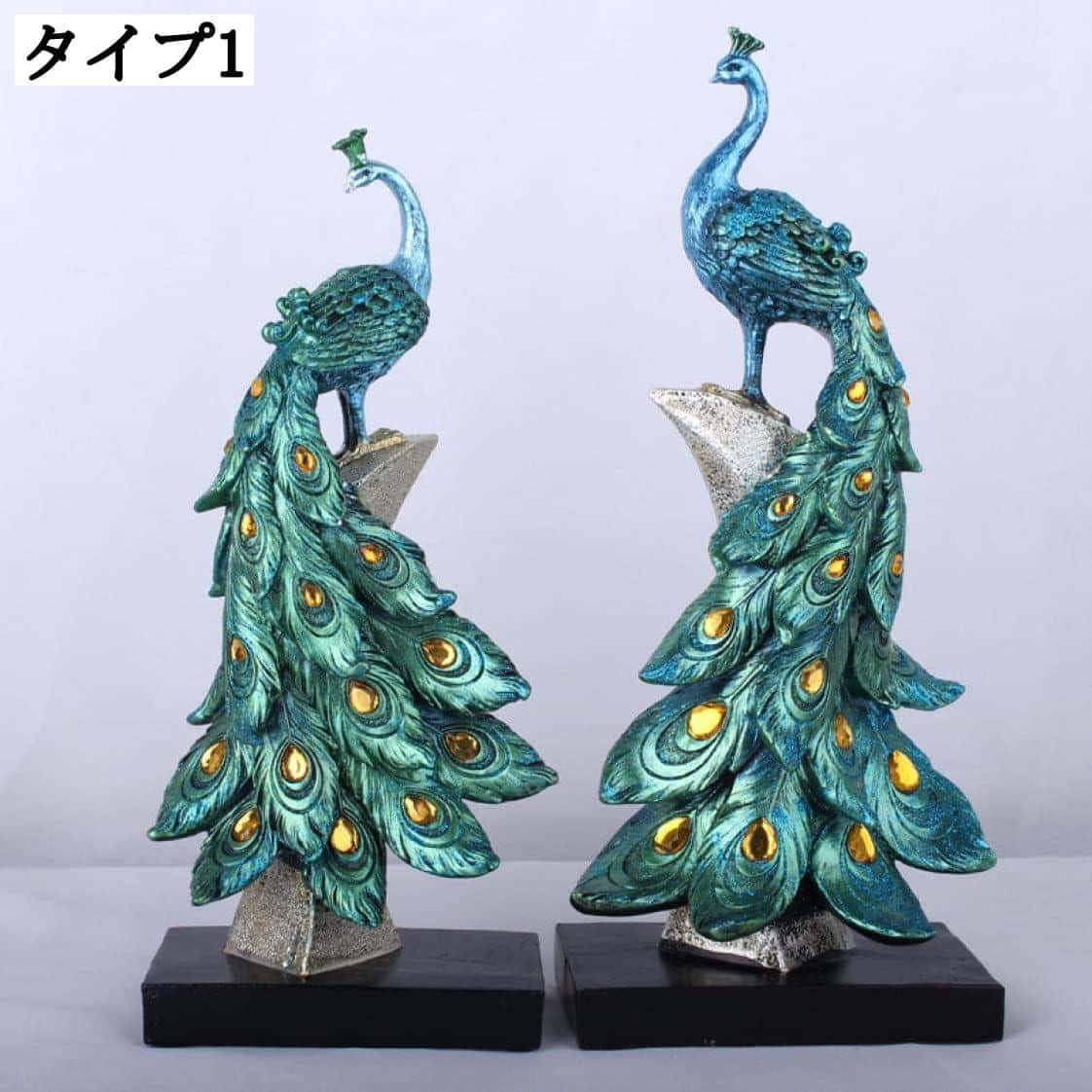 楽天市場】孔雀 彫刻品 現代彫刻 置物 モダン 樹脂工芸品 インテリア