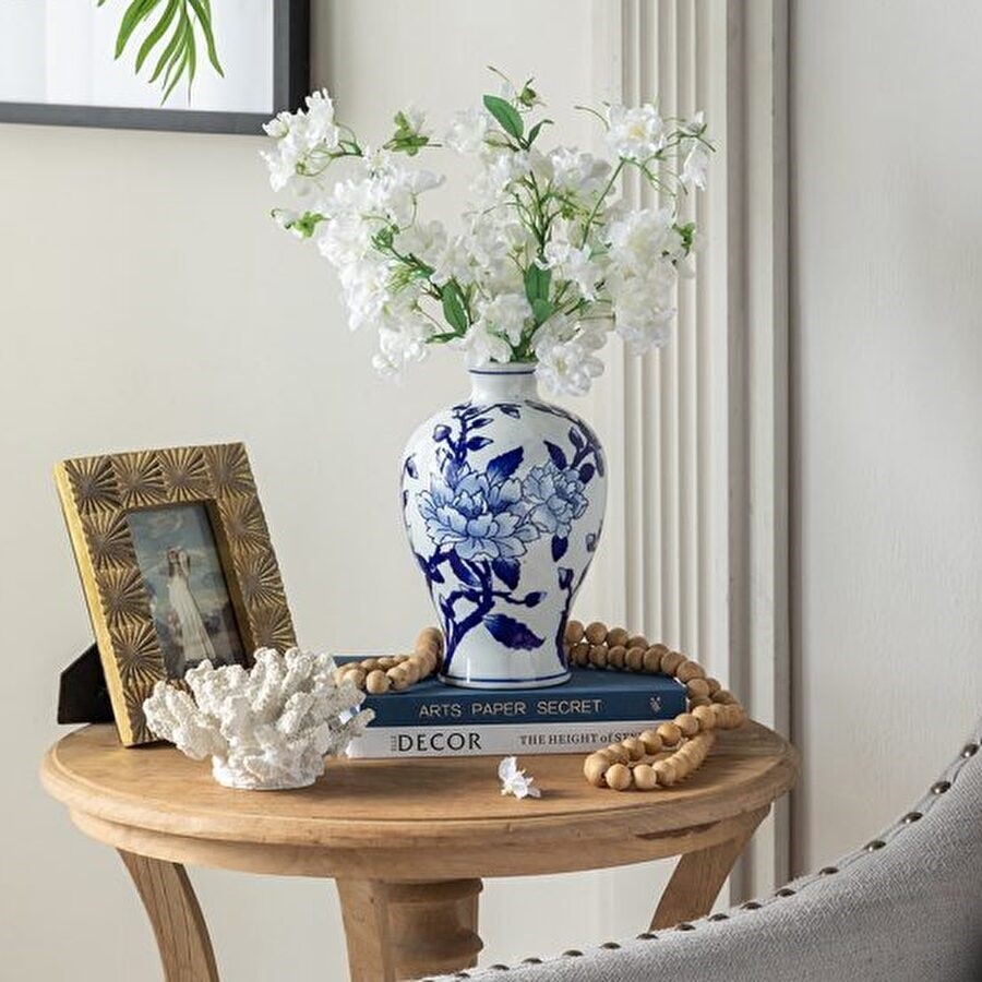 楽天市場】シノワズリ 花びん ブルー ホワイト 高さ26cm 磁器 フラワー