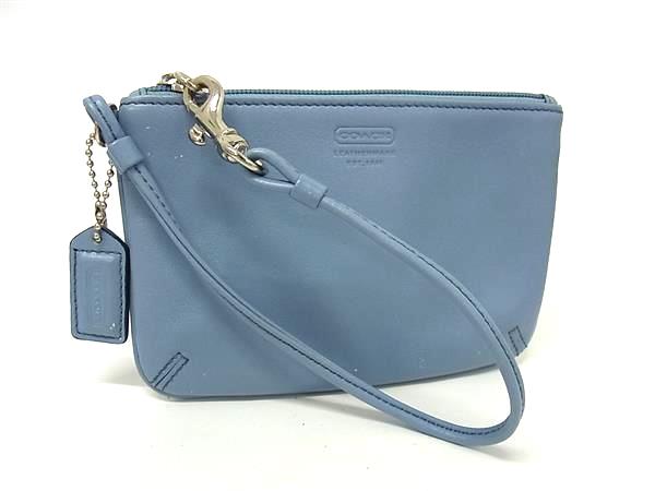 COACH コーチ オールドコーチ ポーチ 小物入れ 本革 レザー ブルー