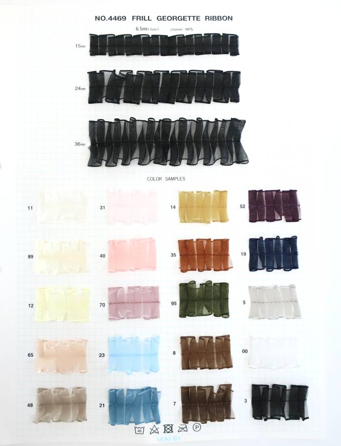 楽天市場】MOKUBA フリル ジョーゼットリボン「品番 4469／1m単位・6.5