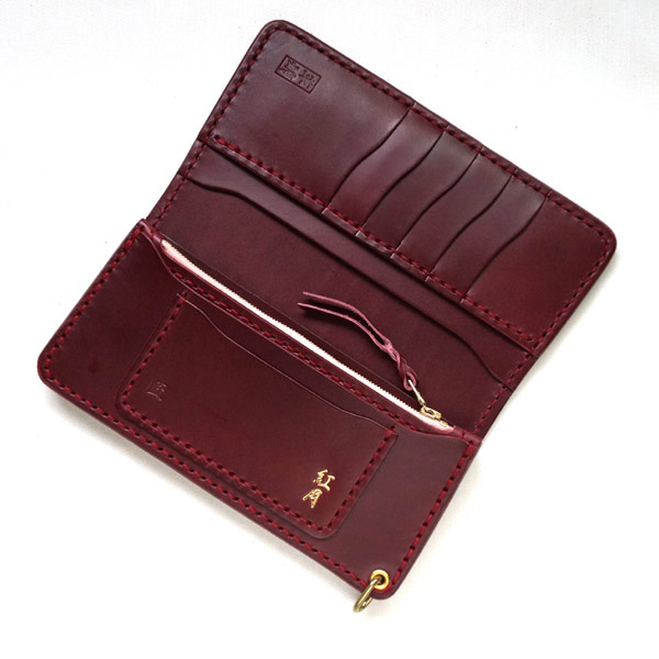 楽天市場】革蛸謹製 台形ロングワレット 匠（ハンドソーイング）赤銅鰐