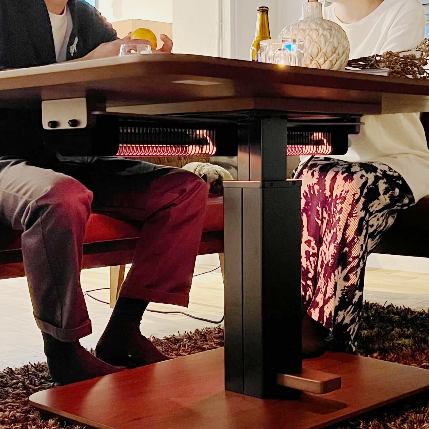 昇降式 ダイニングコタツテーブル ゼニス(布団レスタイプ) (樹種オーク