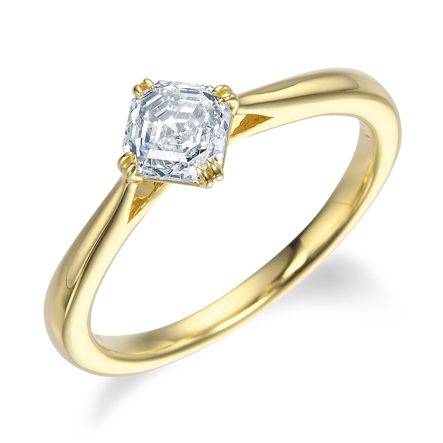 ロイヤル・アッシャー・カット K18イエローゴールド ダイヤモンド