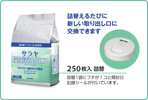 サラヤ｜【まとめ買い】サラヤ環境清拭クロス 250枚入詰替 6個セット