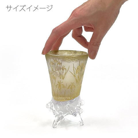 花菖蒲」 金彩 高台グラス ｜江戸切子グラスならTABLEAU ONLINE SHOP