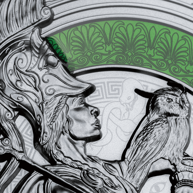 ニウエ 2025年 ギリシャ神話の女神 アテーナー 2ドルカラー銀貨樹脂付