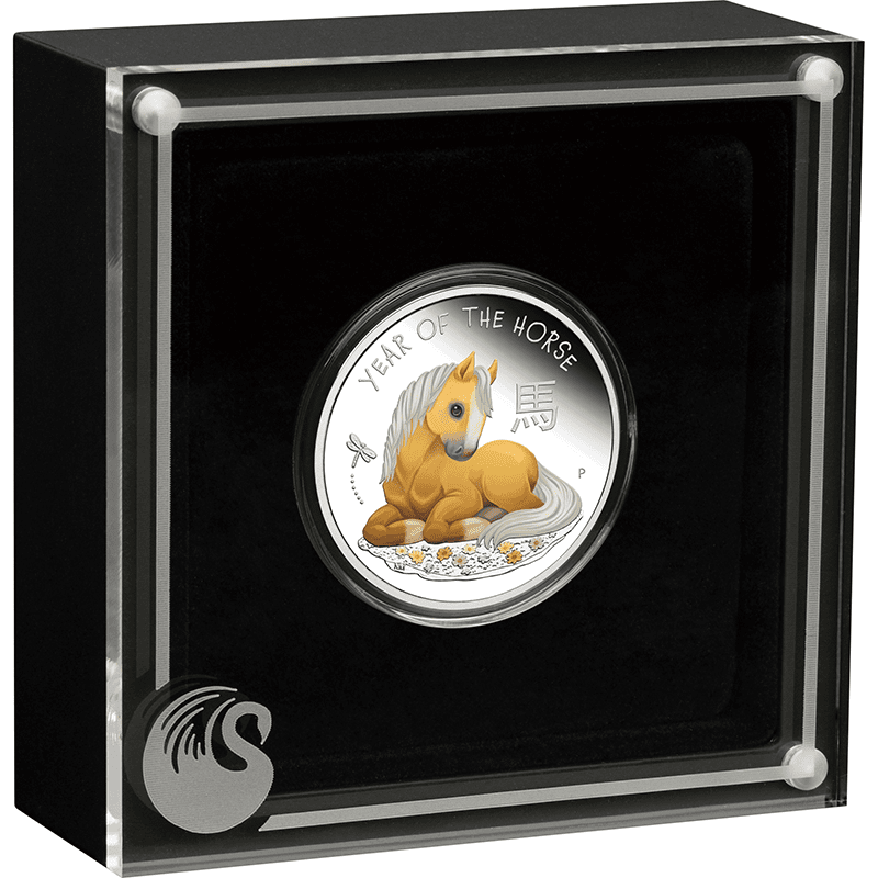 ツバル 2026年 午年馬図 赤ちゃんうま 50セントカラー銀貨 プルーフ