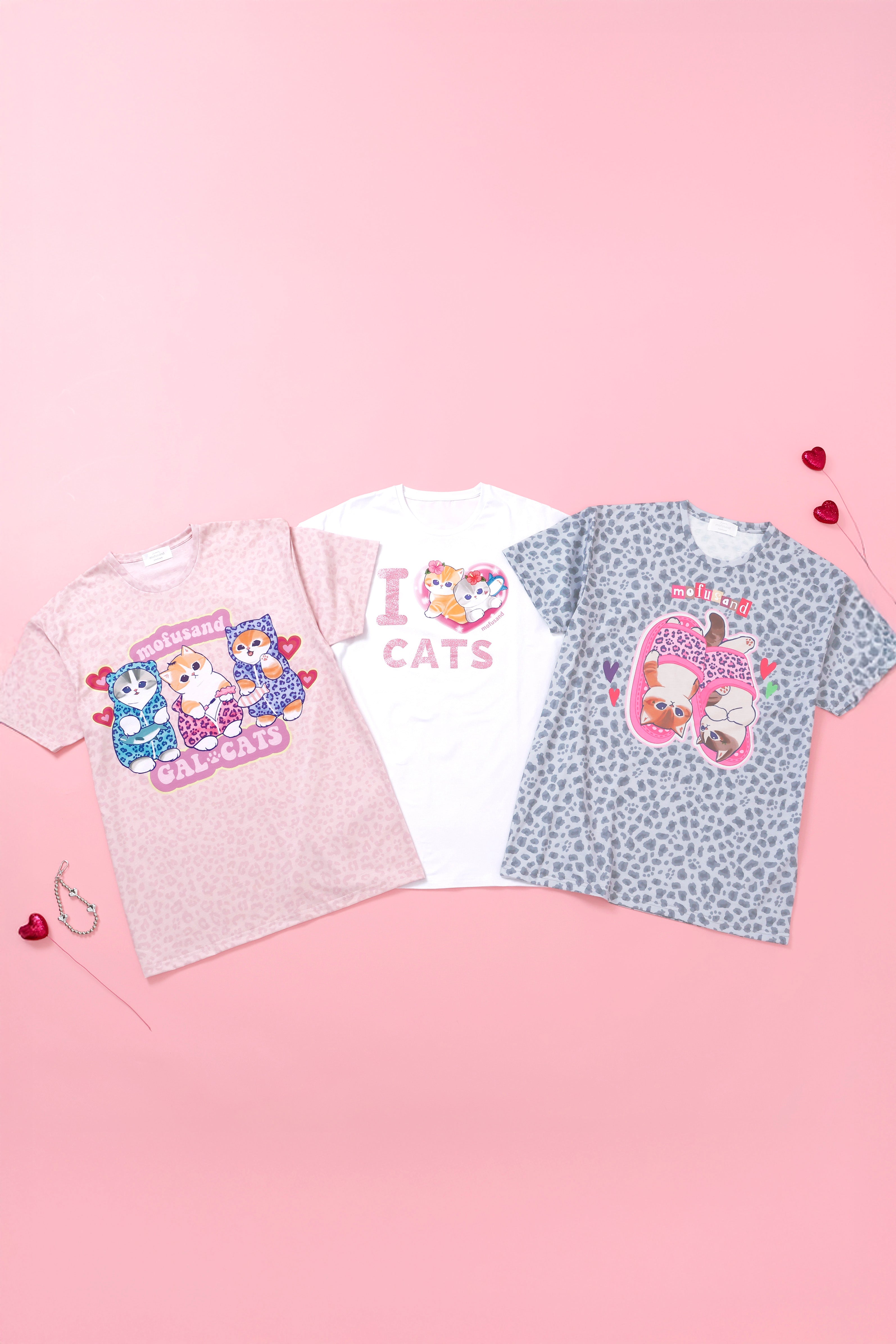 mofusand Tシャツ ぎゃるにゃん GAL CAT ピンク