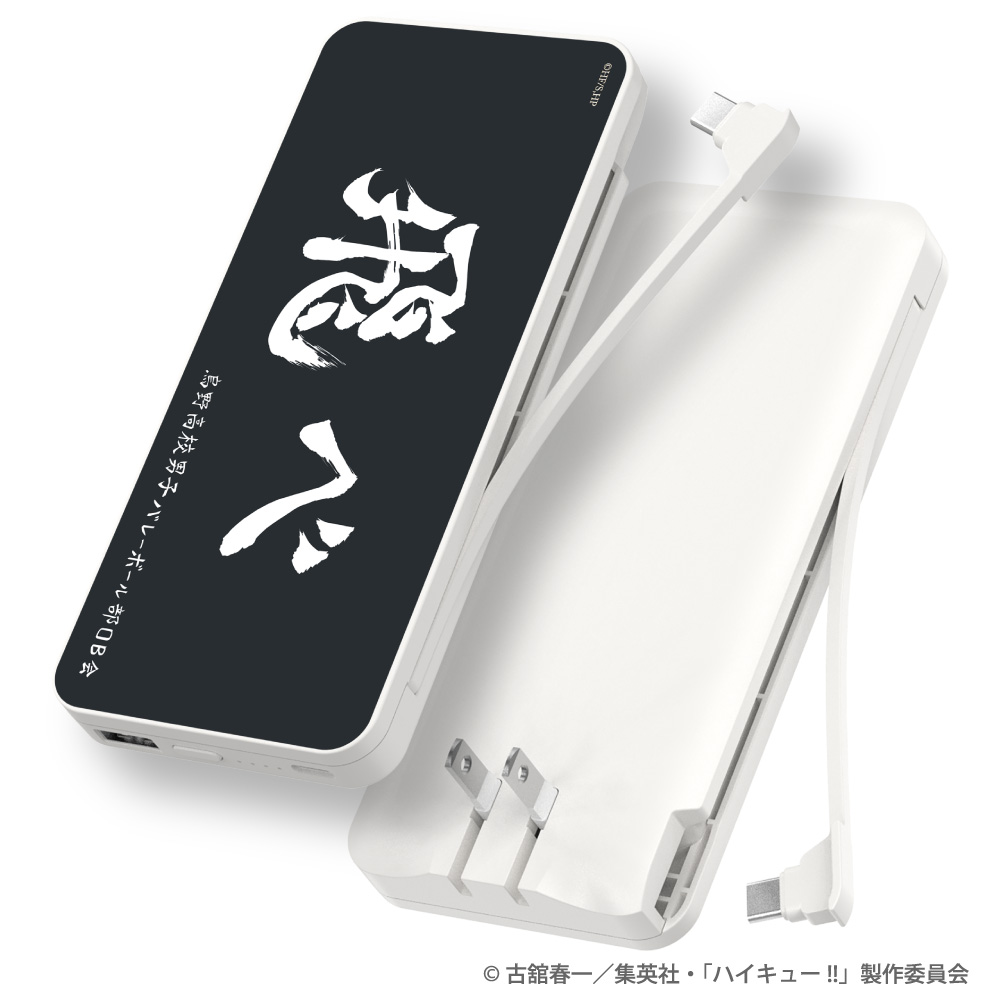 ハイキュー!! モバイルバッテリー 10000mAh 烏野高校 ACプラグ付き