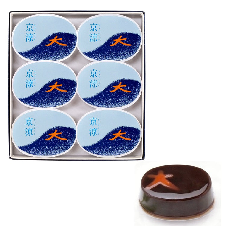 WEB・京都限定】大文字をうつす小倉水羊羹「京涼 6個入」｜鶴屋吉信