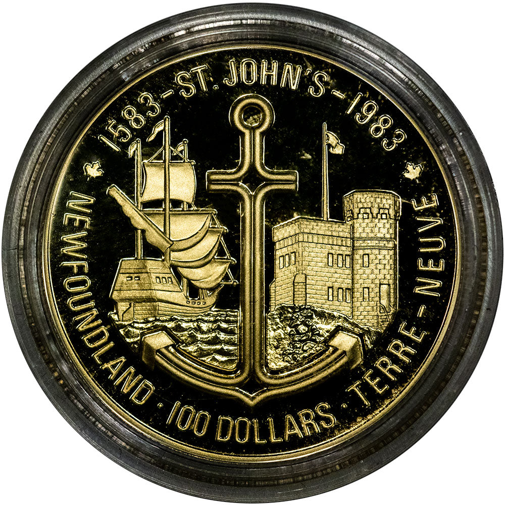 1983 Canada 1/2 oz Proof Gold $100 Quadricentennial St. Johns - Gem Pr