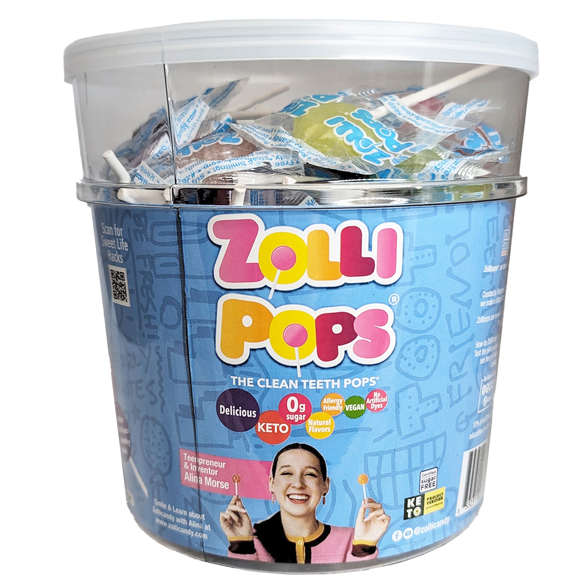 Zollipops Sugar Free Lollipops Assorted Fruit Flavors with Xylitol