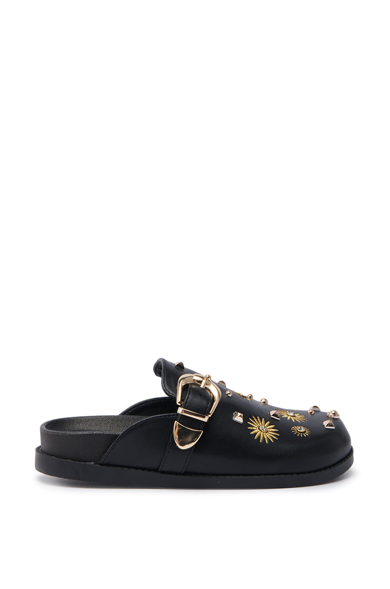AZALEA WANG TROUVER BLACK GOLD STARBURST FLAT – AKIRA