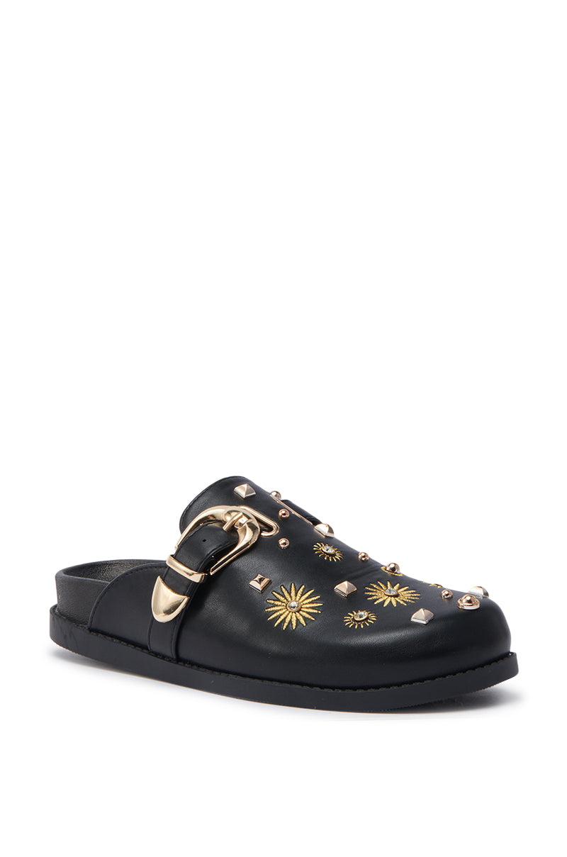 AZALEA WANG TROUVER BLACK GOLD STARBURST FLAT – AKIRA
