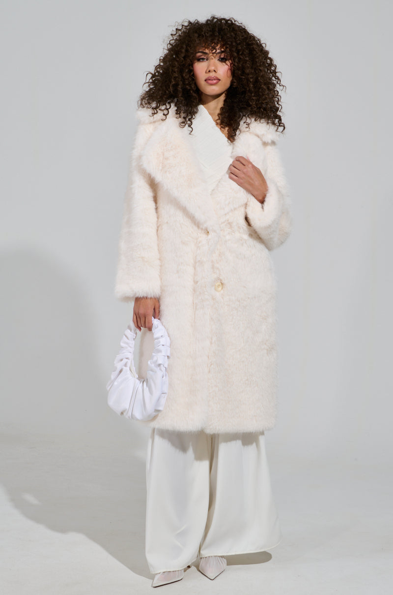 LENOX FAUX FUR TRENCH IN IVORY – AKIRA