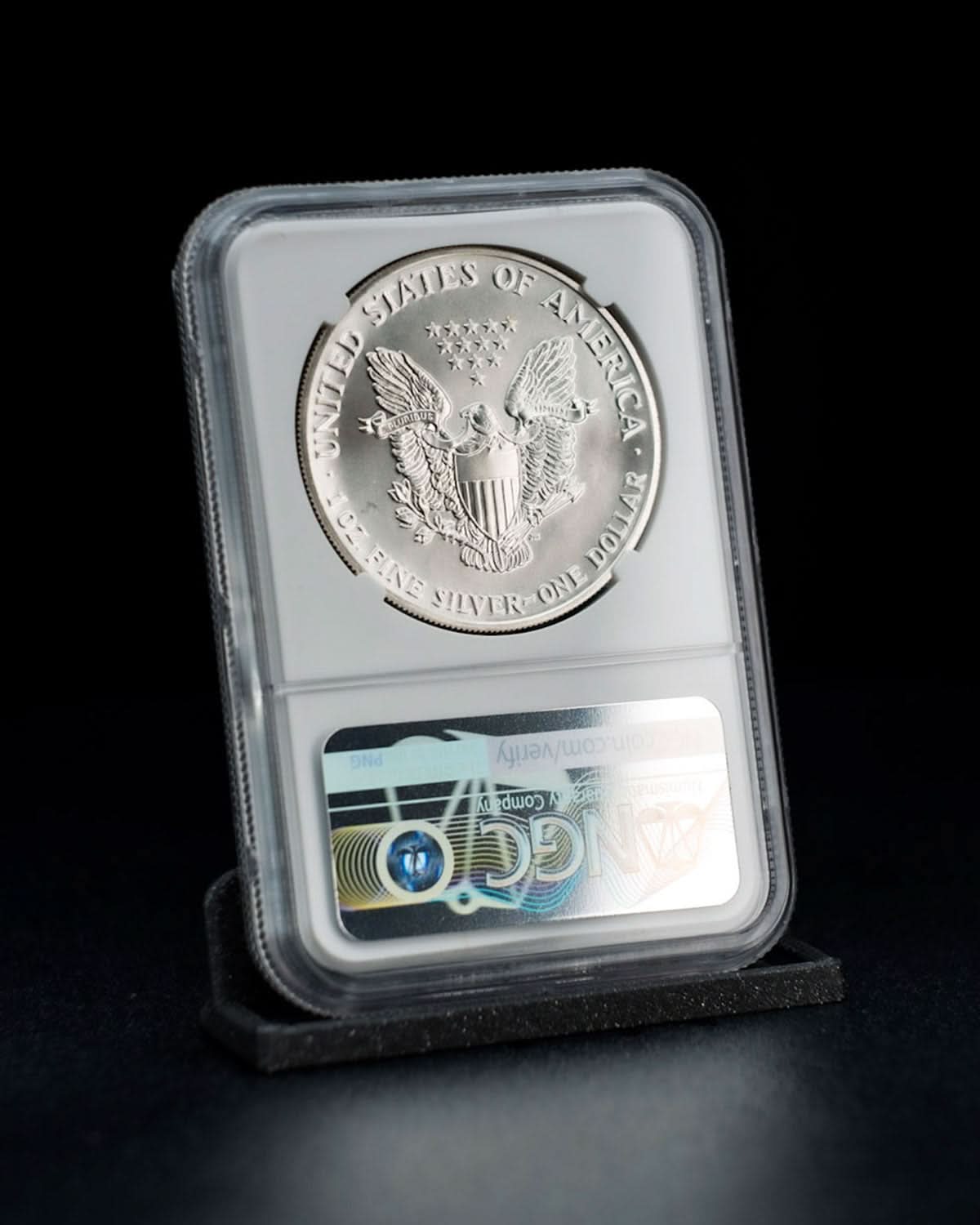 1989 S$1 Eagle MS69 Mint Error – David Motl Autograph