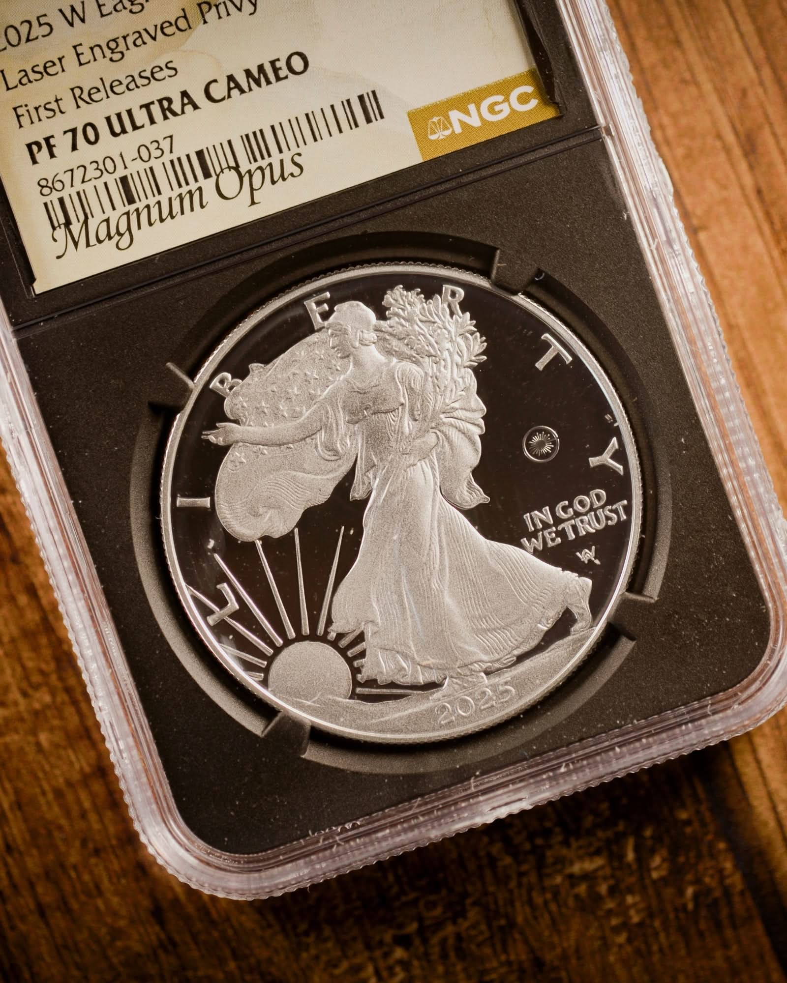 Exclusive 2025-W Silver Eagle Laser Privy Proof