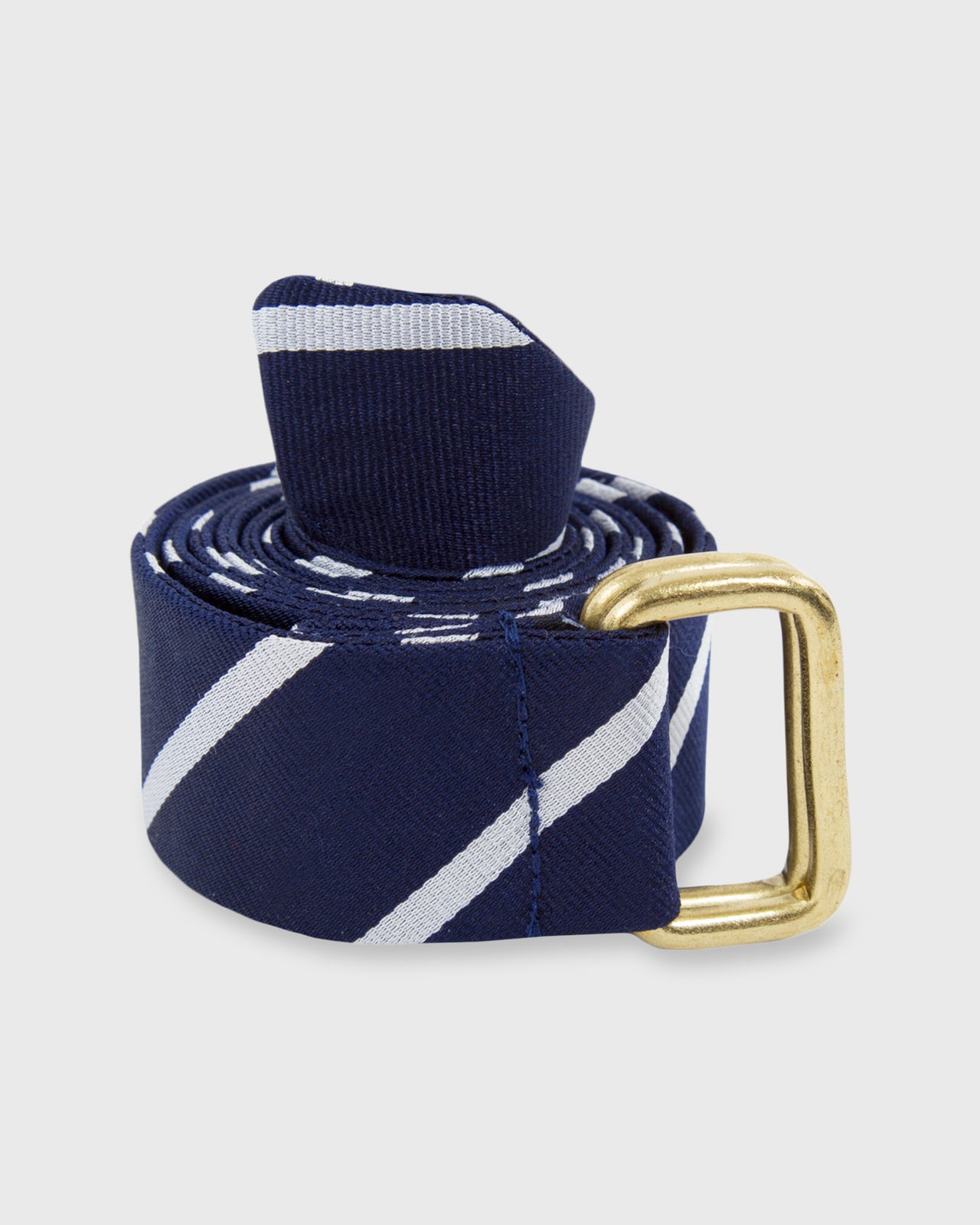 D-Ring Belt in Navy Buckingham Stripe | Shop Sid Mashburn