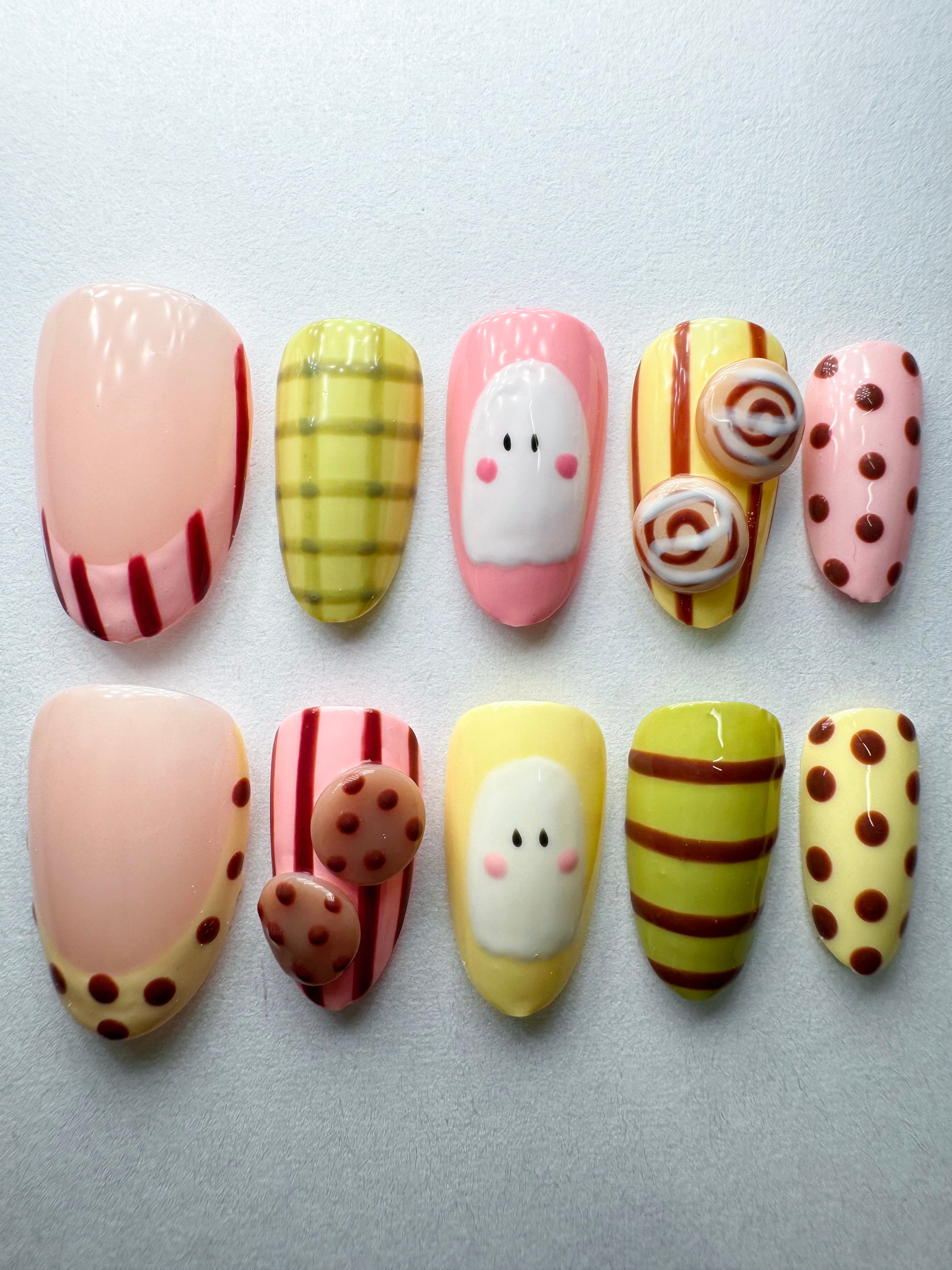 Press on nails| freshly baked set – Nikki Nails