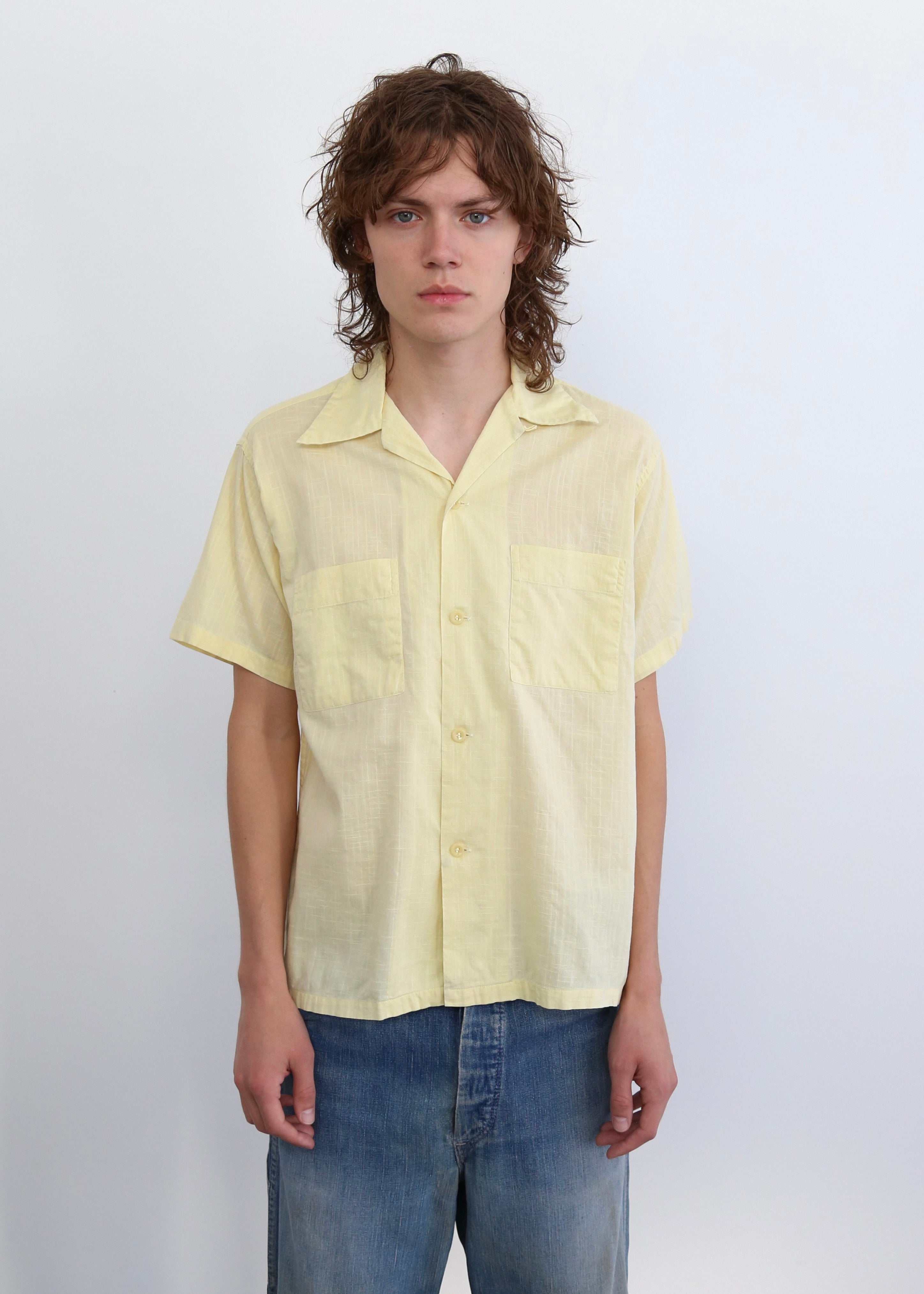 50's Pale Yellow Campus Loop Collar Shirt – Swimmers