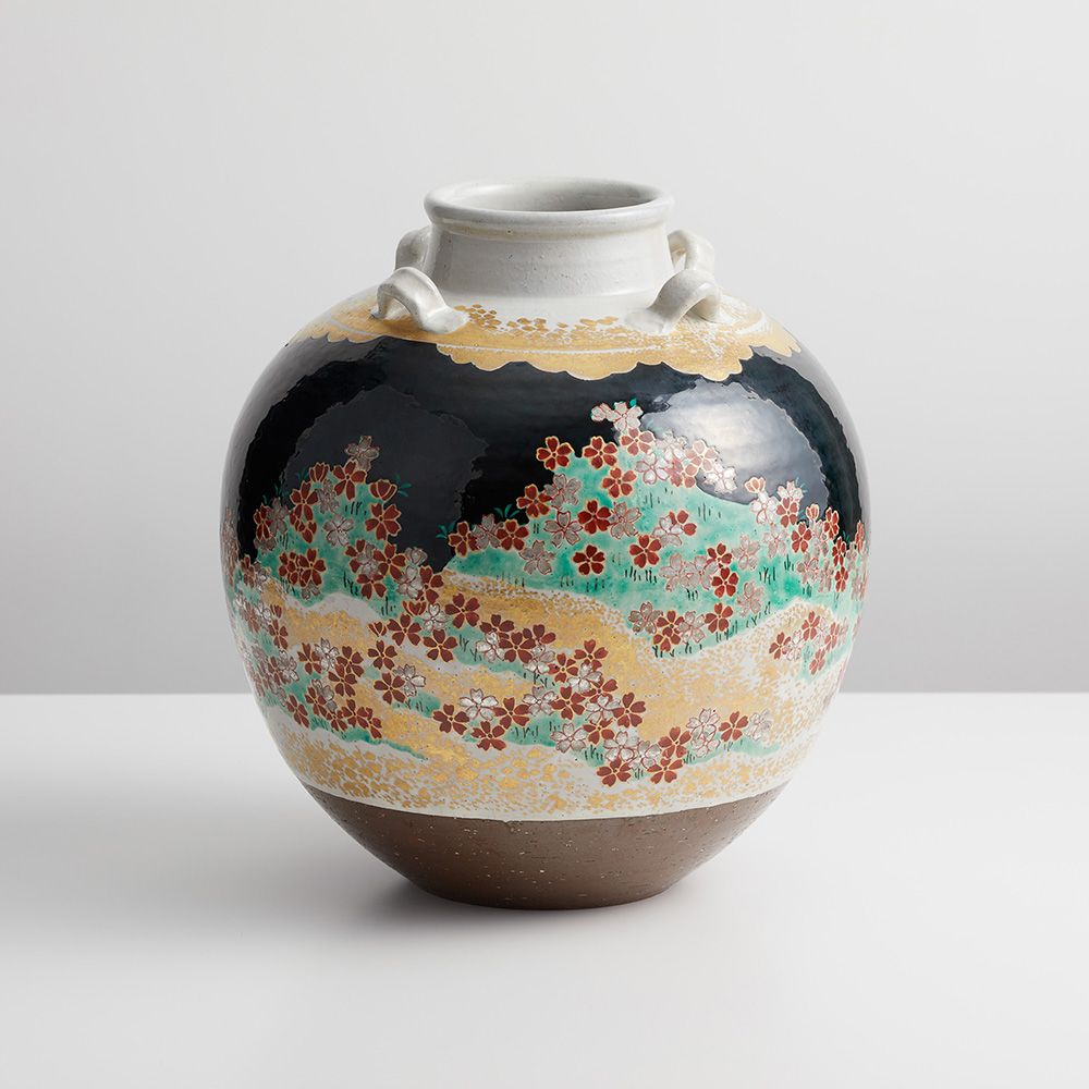 花瓶 野々村仁清吉野山写し 澤田穂光作|九谷焼 窯元 吉右衛門窯|COREZO