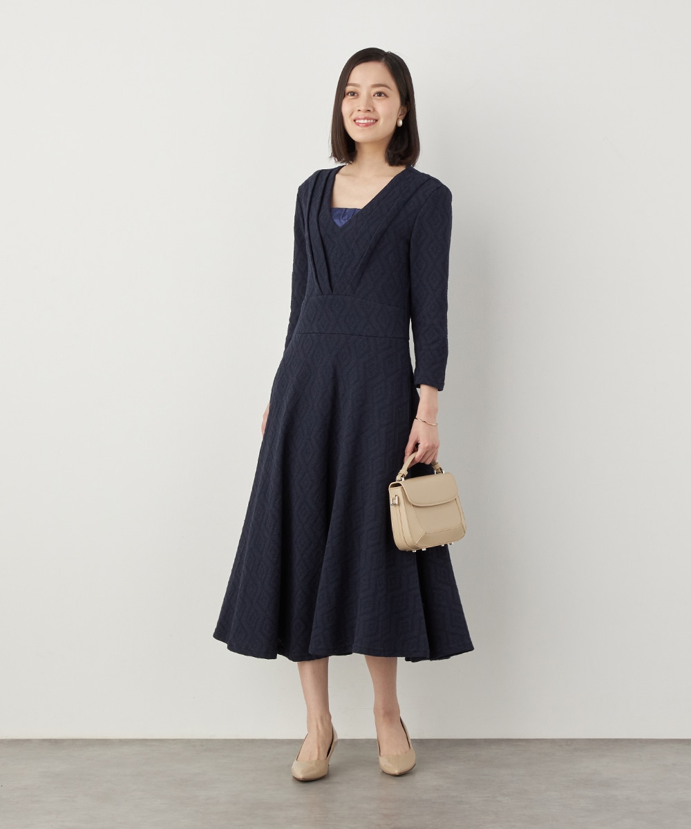 スクエアジャカードワンピース