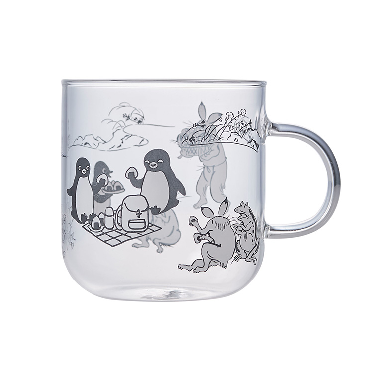 Suicaのペンギン 耐熱ガラスマグ（鳥獣戯画シリーズ）:TRAINIART JRE