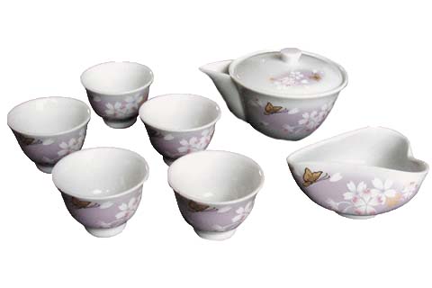 玉露 茶器セット 5人用 （桜柄・箱入）」の商品詳細｜舞妓の茶本舗