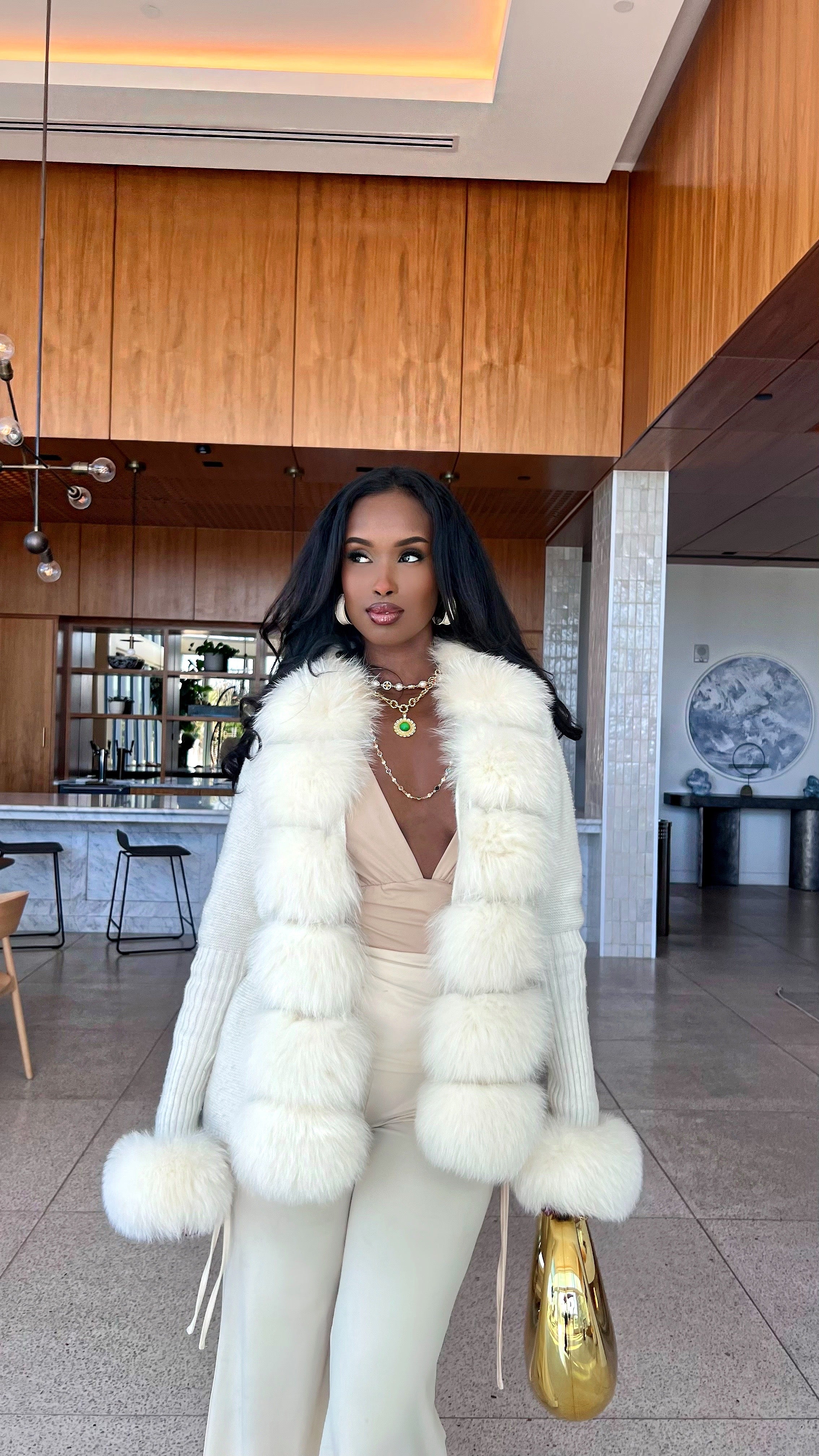 トップス andmary Nicole fur tops white ANDMARY】Nicole fur tops