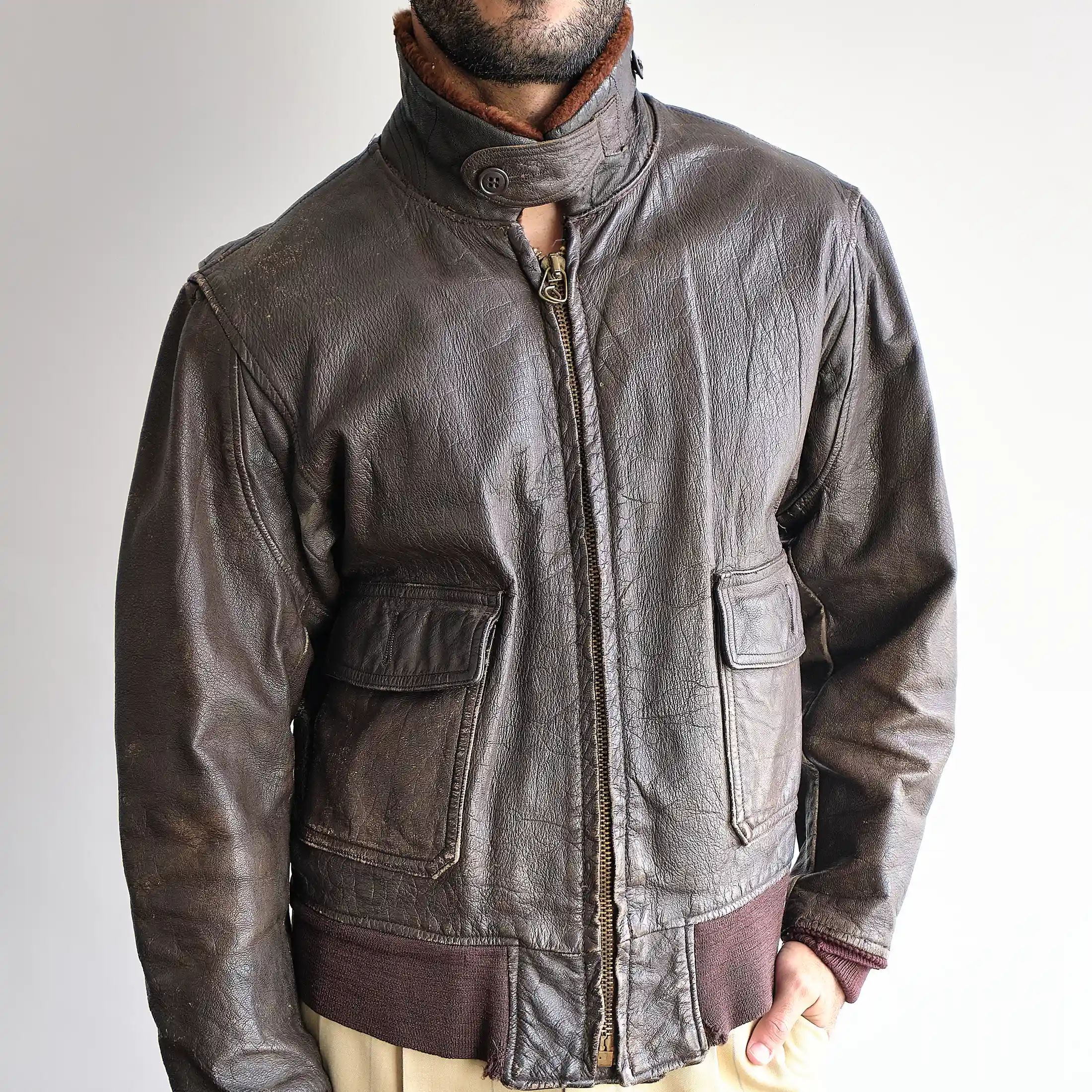 1960s/70s US Navy G-1 Flight Jacket Vietnam War Era - QUIRK