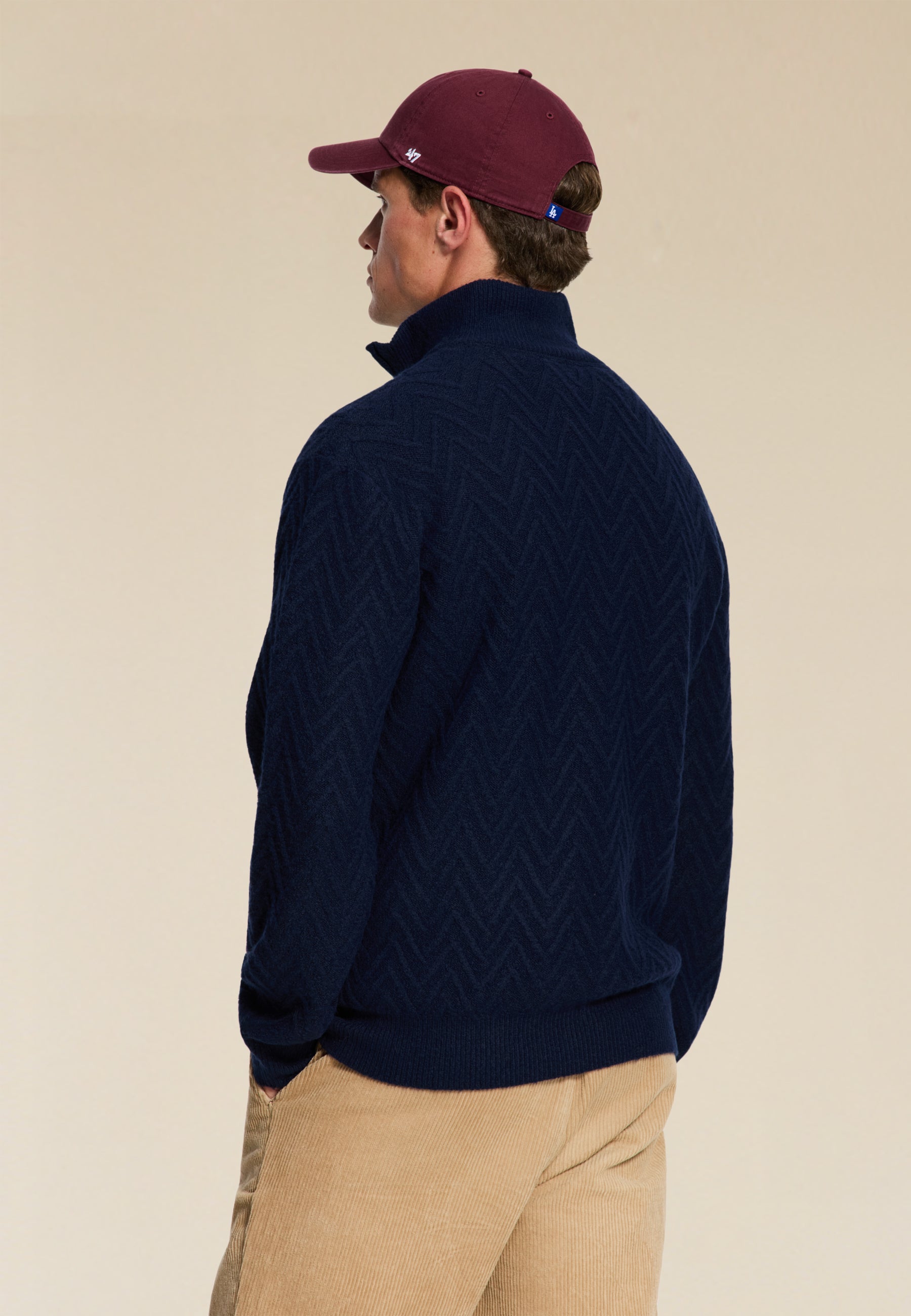 PIKE relaxed fit zigzag pullover | dark navy