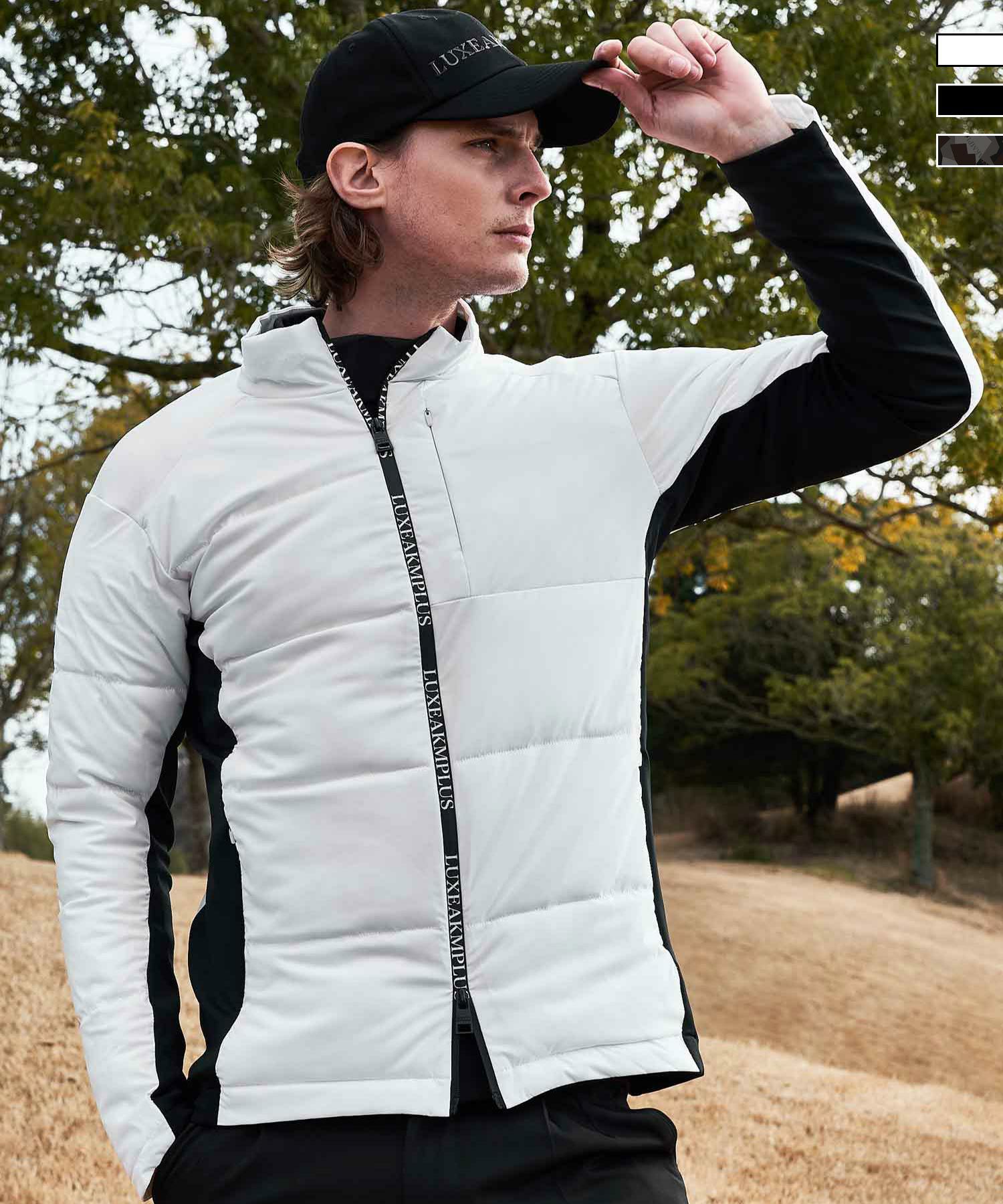 新品【LUXEAKMPLUS】ゴルフ パデッドジャケット 中綿ジャケット XL