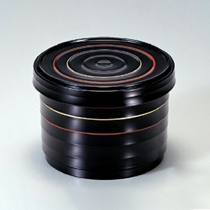 若泉漆器 ロクロ飯器 朱金ライン内朱 小 1-221-4 1個（ご注文単位1個