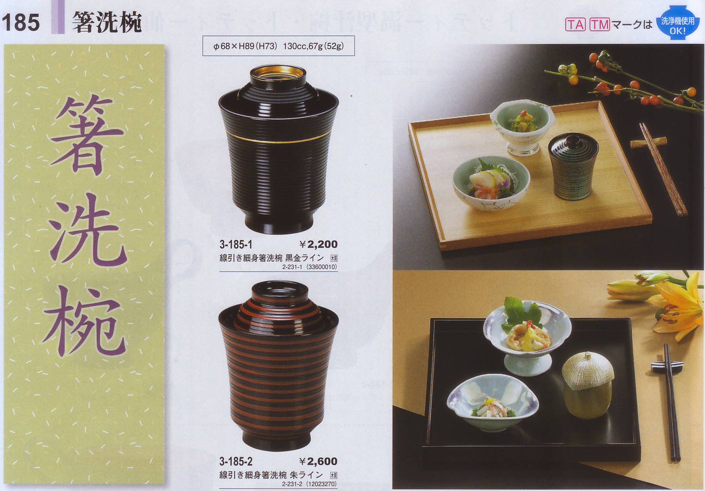 線引き箸洗い椀 菊型小吸物椀 糸巻小吸物椀 竹泉箸洗椀