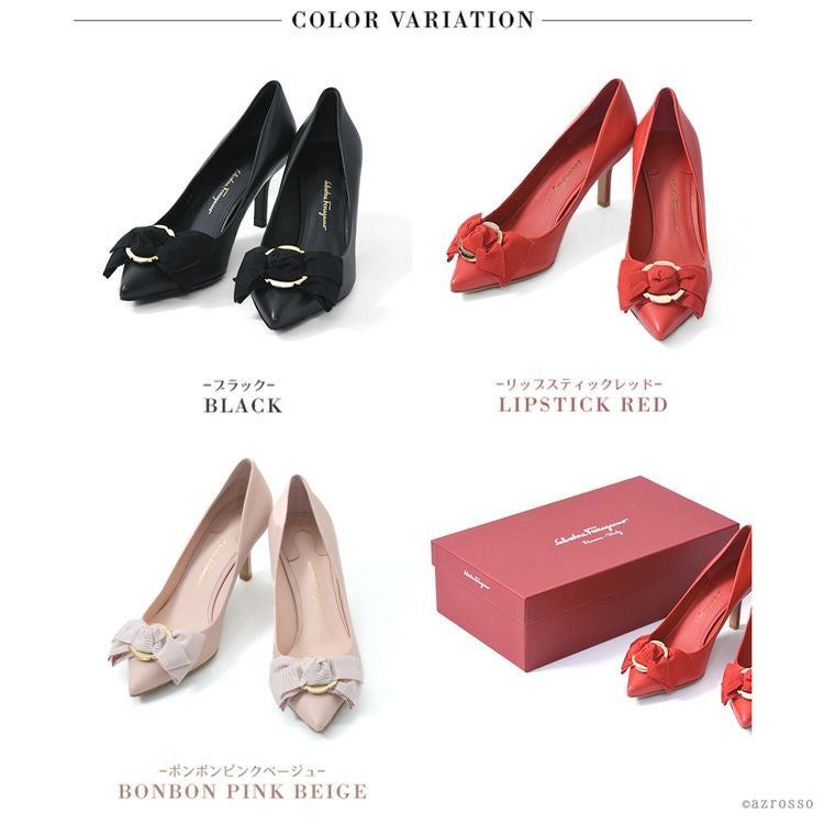 フェラガモ パンプス TALLA (タッラ) ポインテッドトゥ レザー 0684800