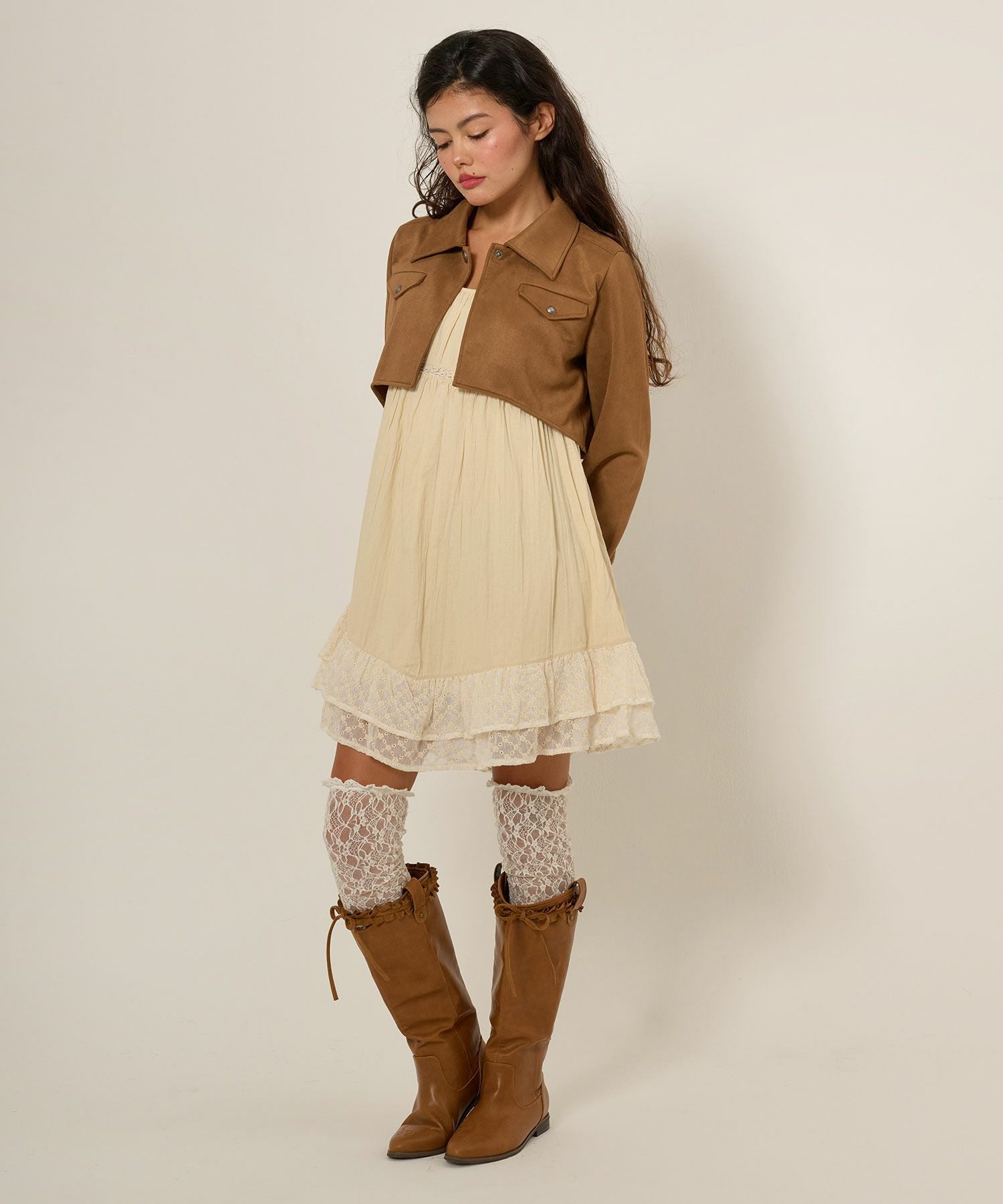 Special-Price-SALE フェイクスエード ショートジャケット TINA：JOJUN