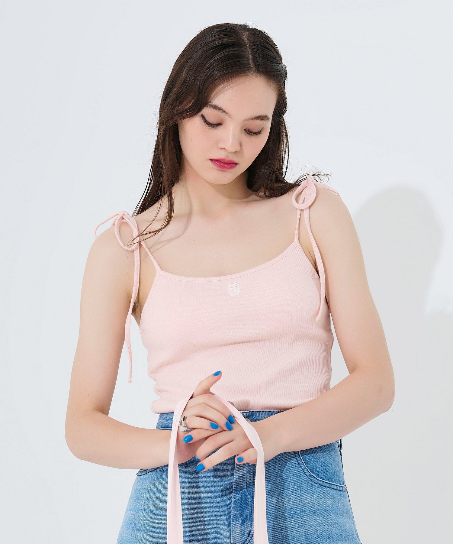 パッド付き 肩リボンキャミソール TINA：JOJUN 全4色｜tnj511-0385【14