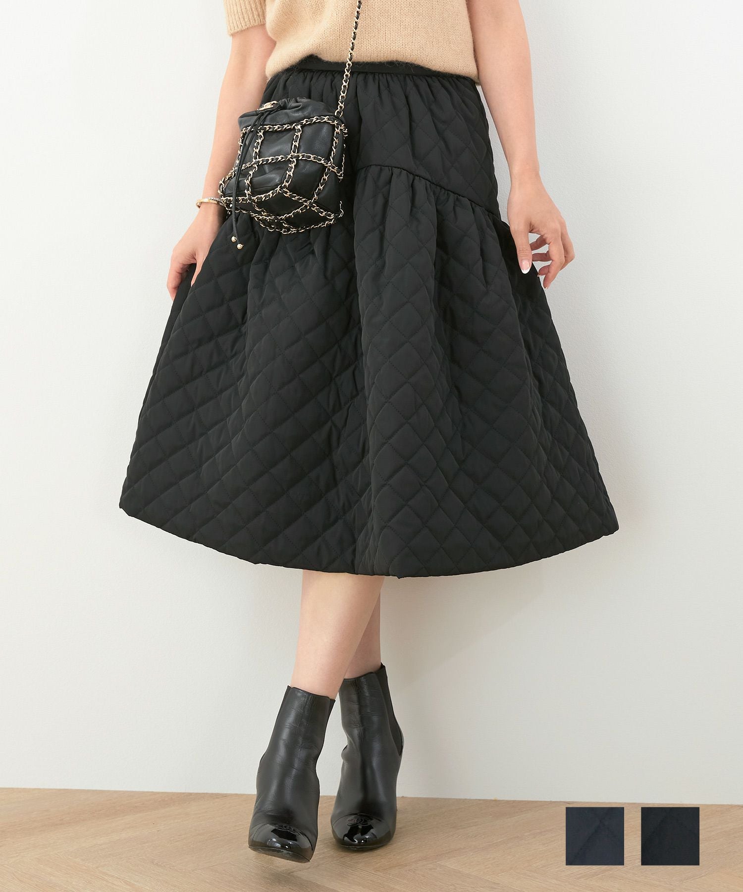 キルティング 切り替え スカート Liala×PG 全2色｜lpg612-1499【7