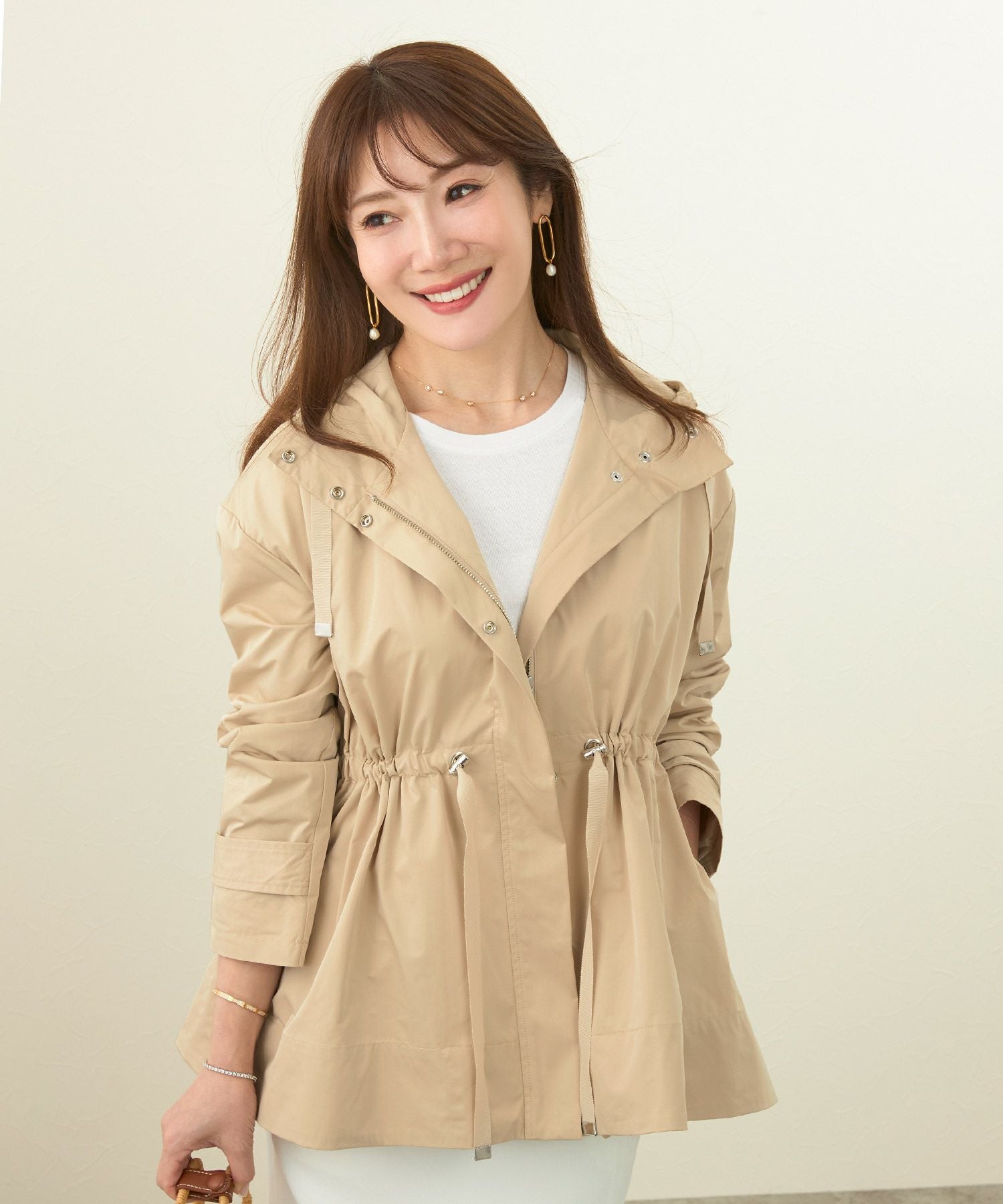 撥水加工 ドロスト フード付きZIP UP ジャケット Liala×PG 全2色