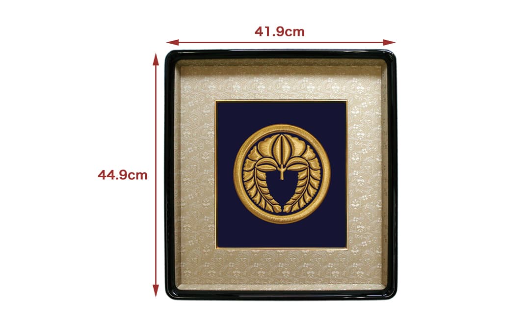 家紋刺繍額：錦 一条コース（本金糸使用）（御誂え） -京都の刺繍 三京