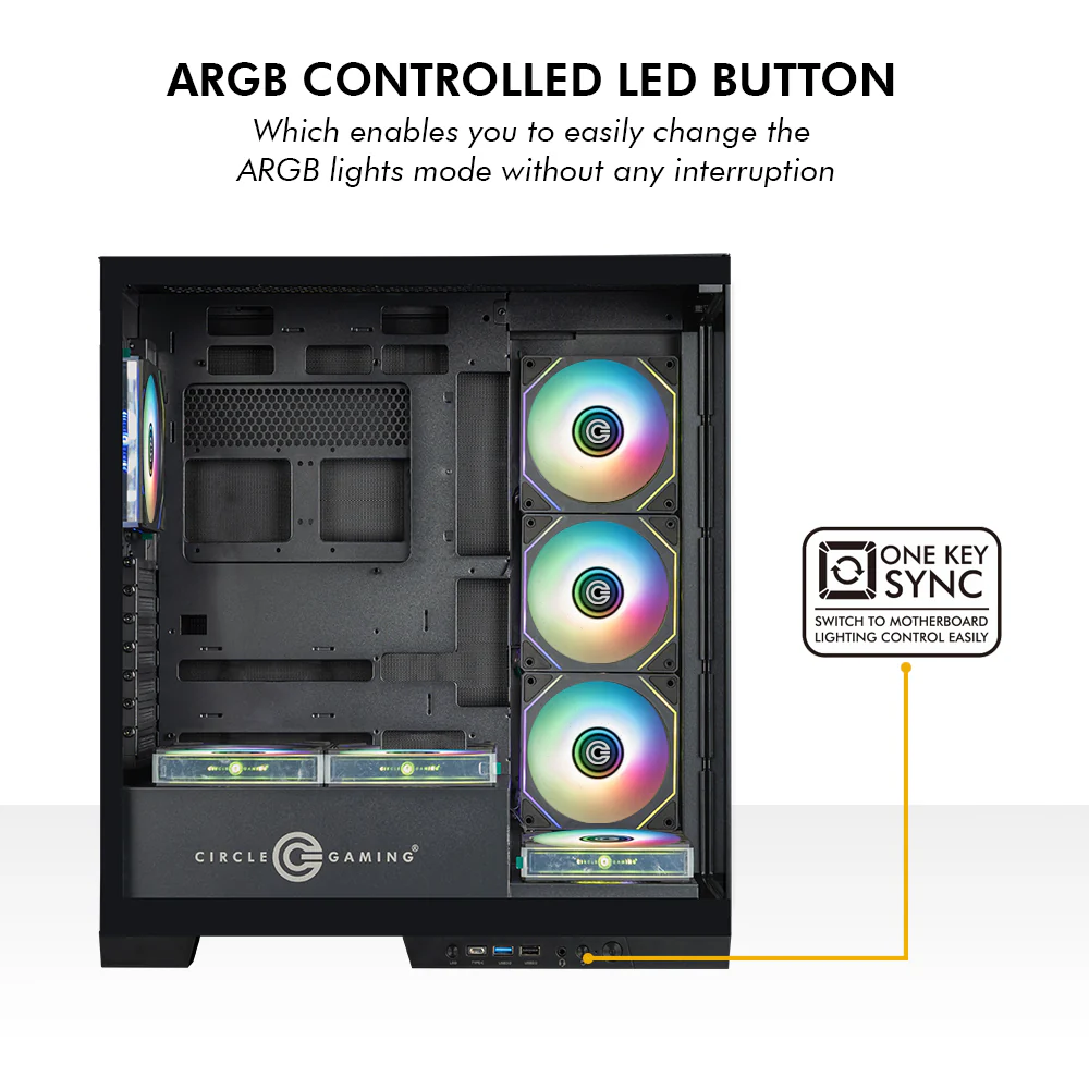 Circle Gaming Defender ZX7 BTF Mid-Tower Gaming Cabinet (Black