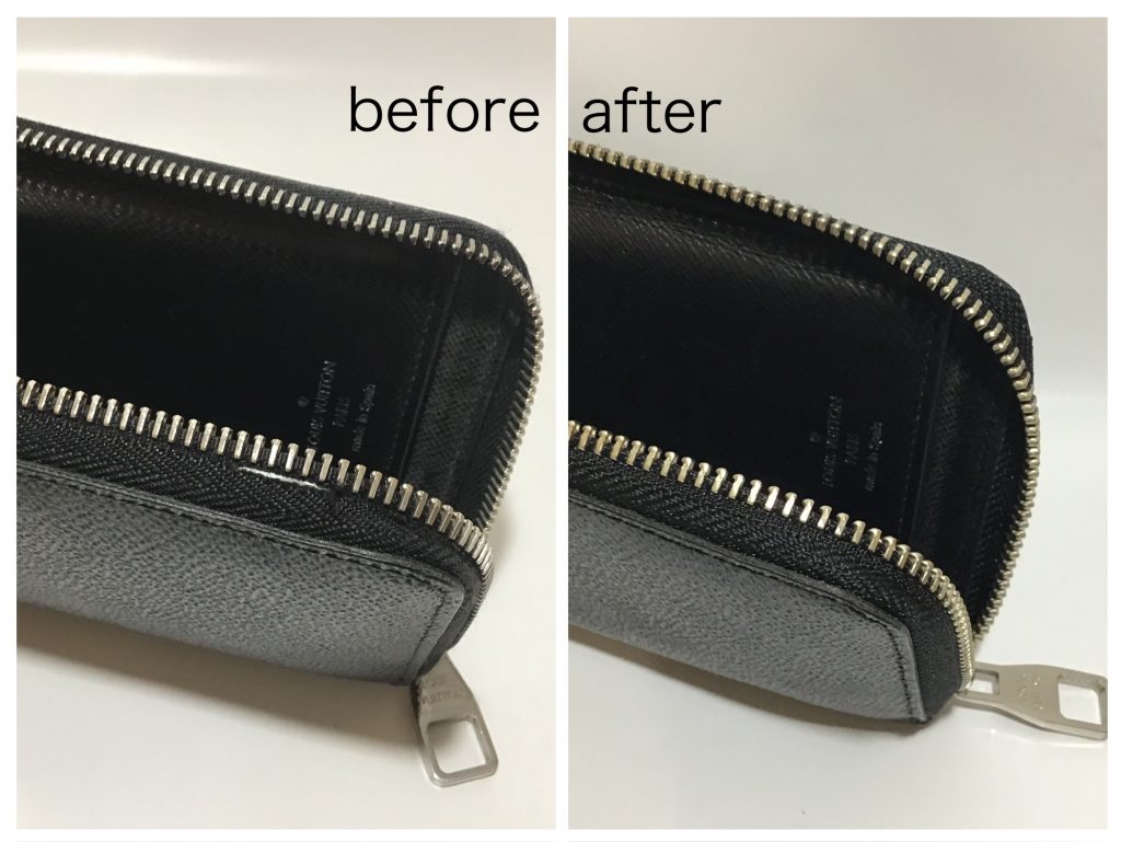 バッグ修理】LOUIS VUITTON ルイヴィトン ダミエ 長財布 ファスナー