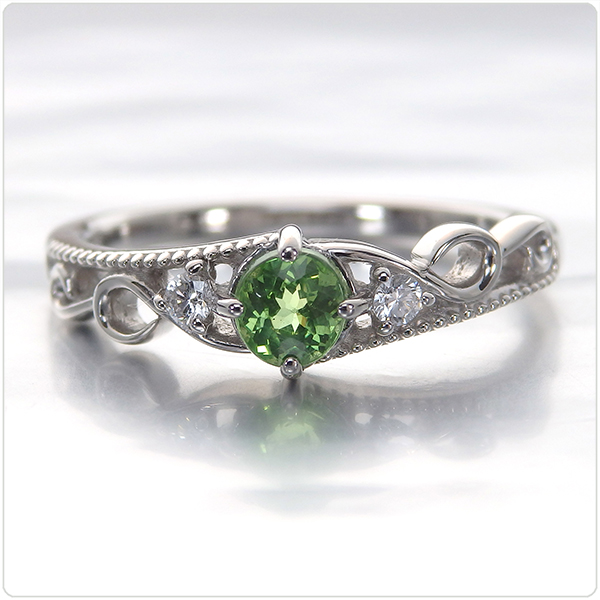 マリガーネット グロシュラーガーネット プラチナ指輪 0.347ct – 宝石