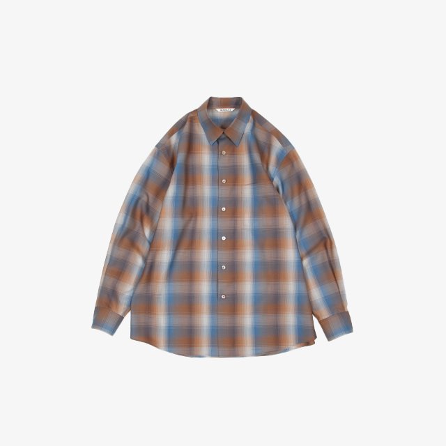 AURALEE SUPER LIGHT WOOL CHECK SHIRT [A23SS01LC]