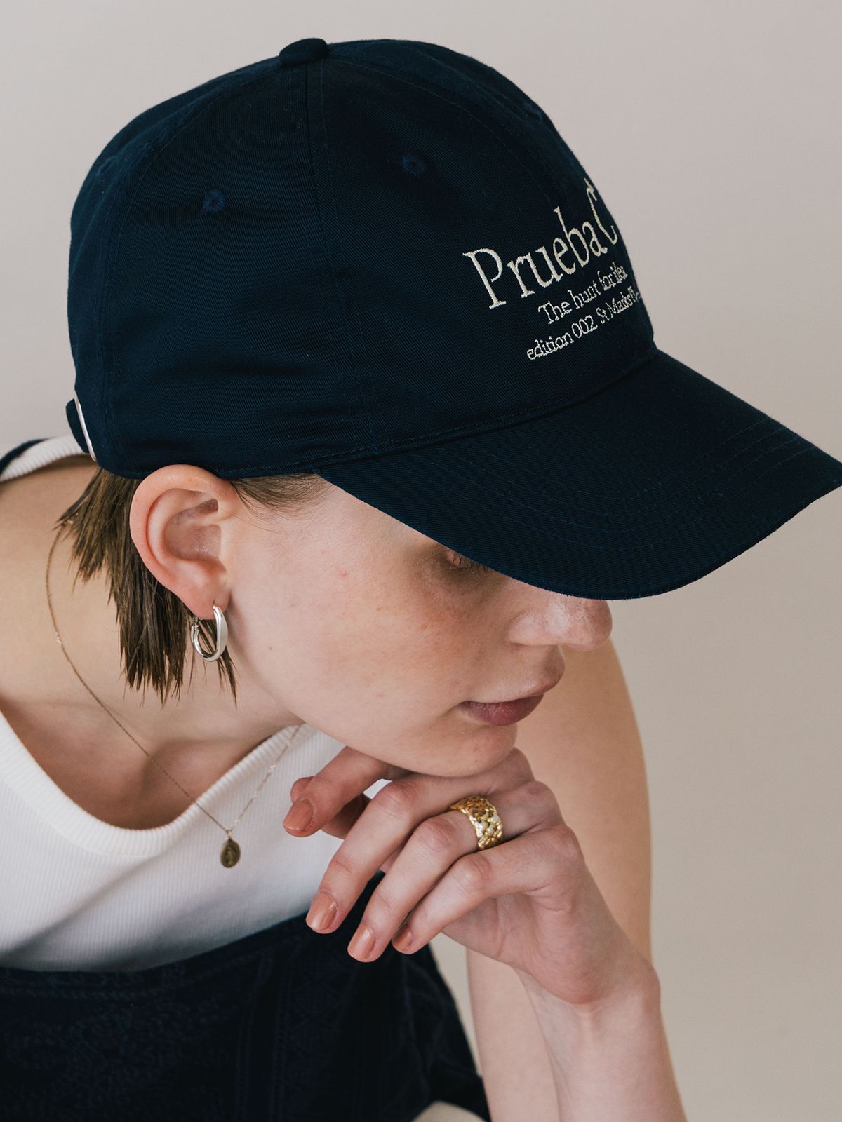 CREDONA - Prueba C cap / ロゴキャップ (ネイビー) | Sir online