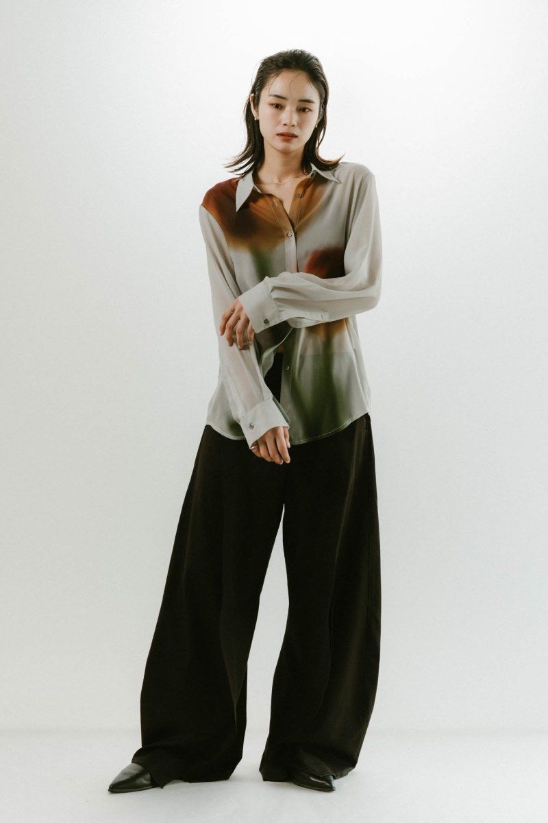 Knuth Marf - flower print sheer shirt / フラワープリントシアー