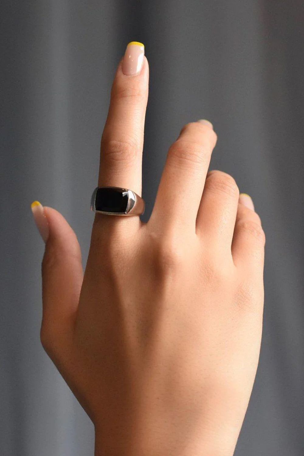 GYPPHY - RECTANGLE BLACK ONYX RING / レクタングル ブラック