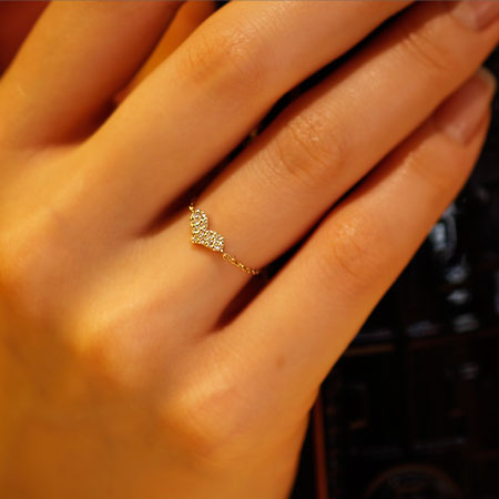 K18 ダイヤモンドチェーンリング ハート 0.07ct R00127 – SISTINA JEWELRY