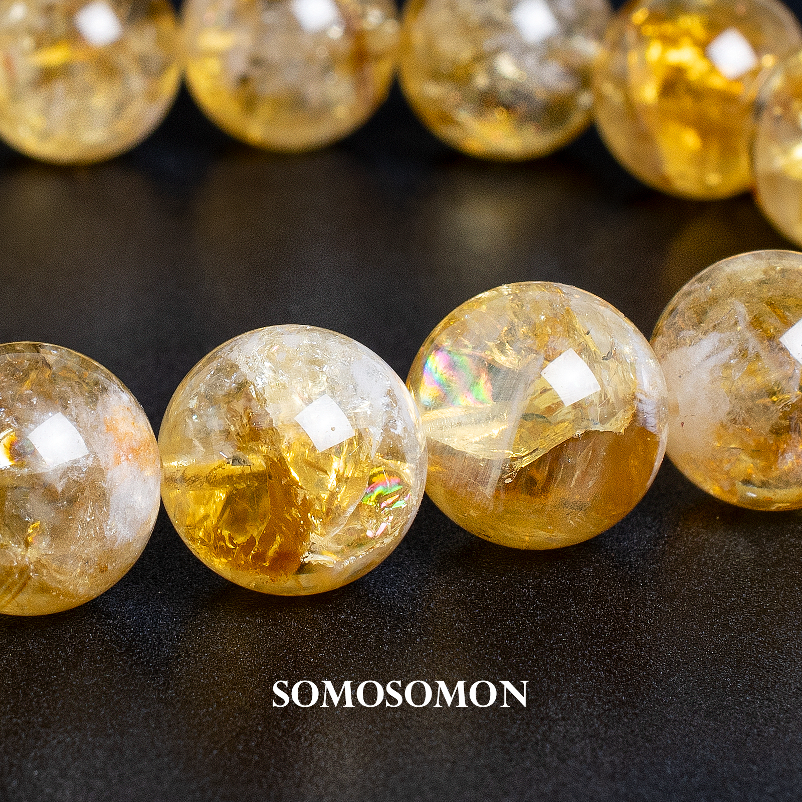 ユッキー天然アイリス水晶+モルダバイト隕石パーツブレス 12-215