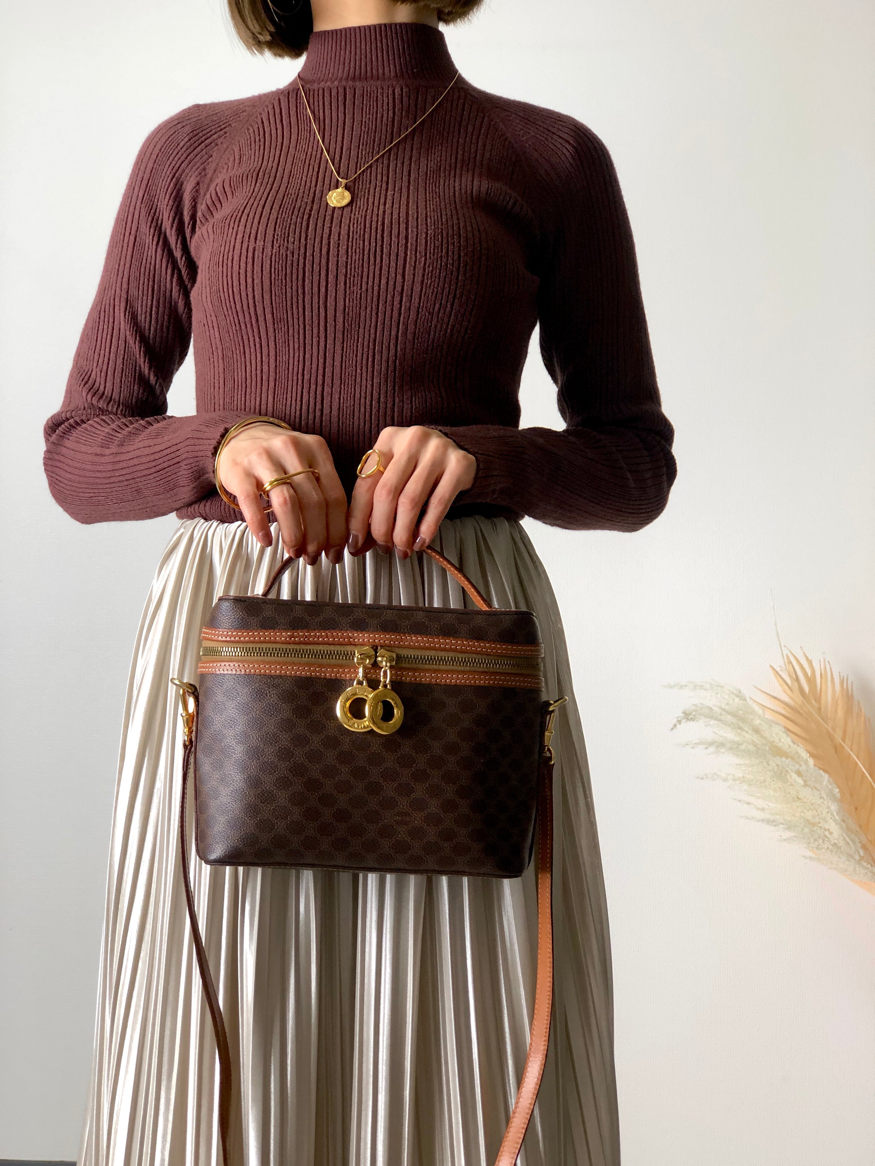 CELINE Macadam Circle Charm PVC Leather Two-way Handbag Shoulder